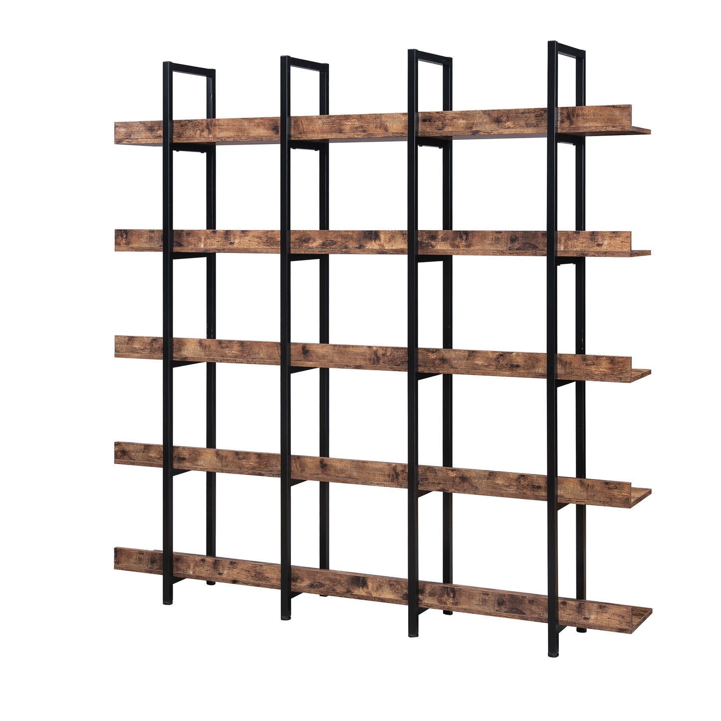 GOMYHOME 5 Tier Bookcase Home Office Open Bookshelf, Vintage Industrial Style Shelf