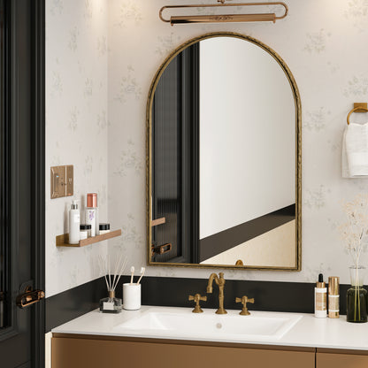 GOMYHOME Gold Arched Wall Mirror for Bathroom, Vanity, and Entryway