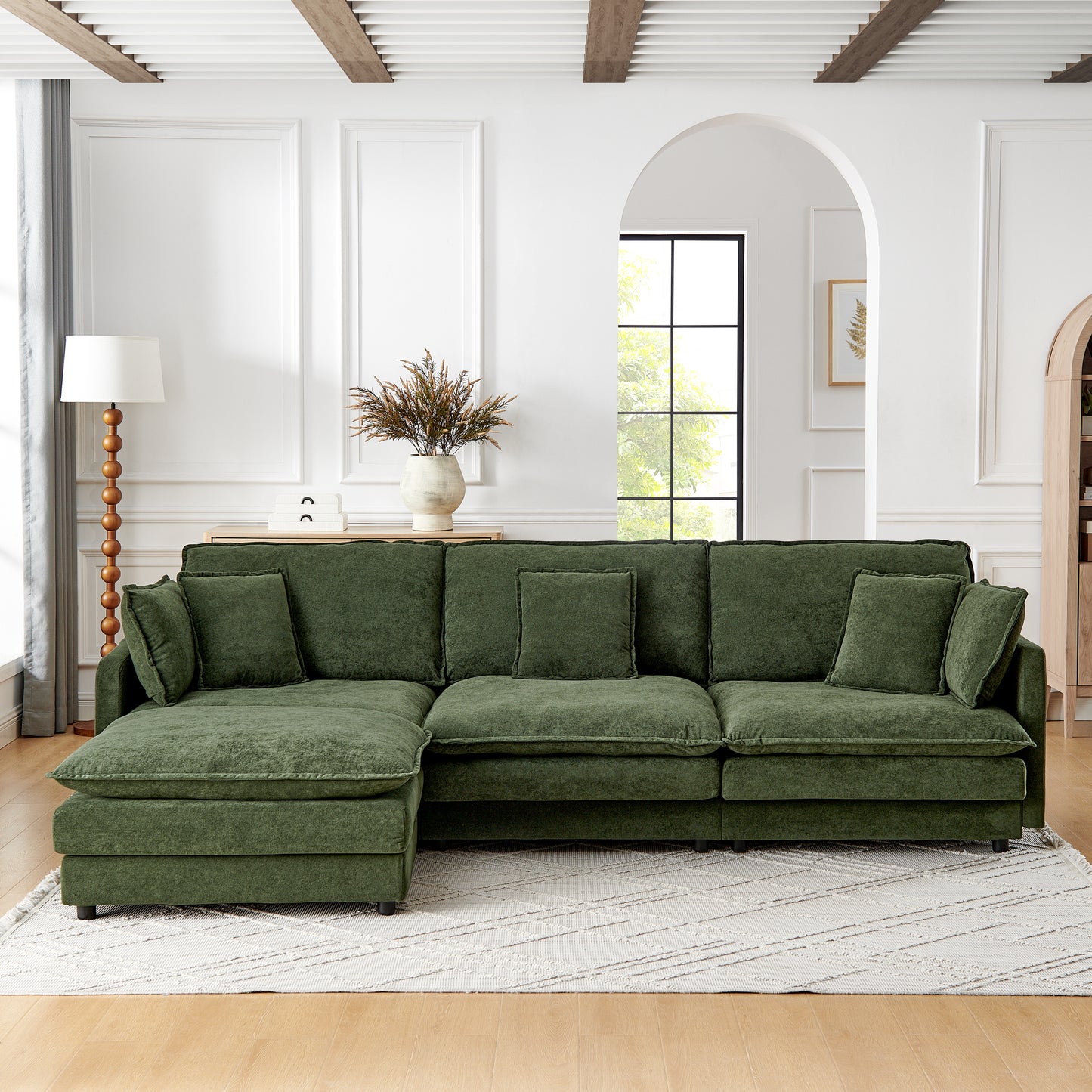 GOMYHOME Green Ottoman for Living Room for Everyday Living and Small Spaces