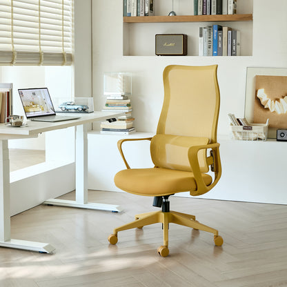 GOMYHOME Yellow Ergonomic Mesh Office Chair with Adjustable Lumbar Support