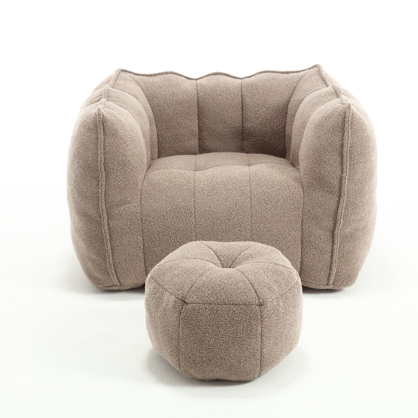 GOMYHOME Chenille Bean Bag Chair with Footstool for Reading & Gaming