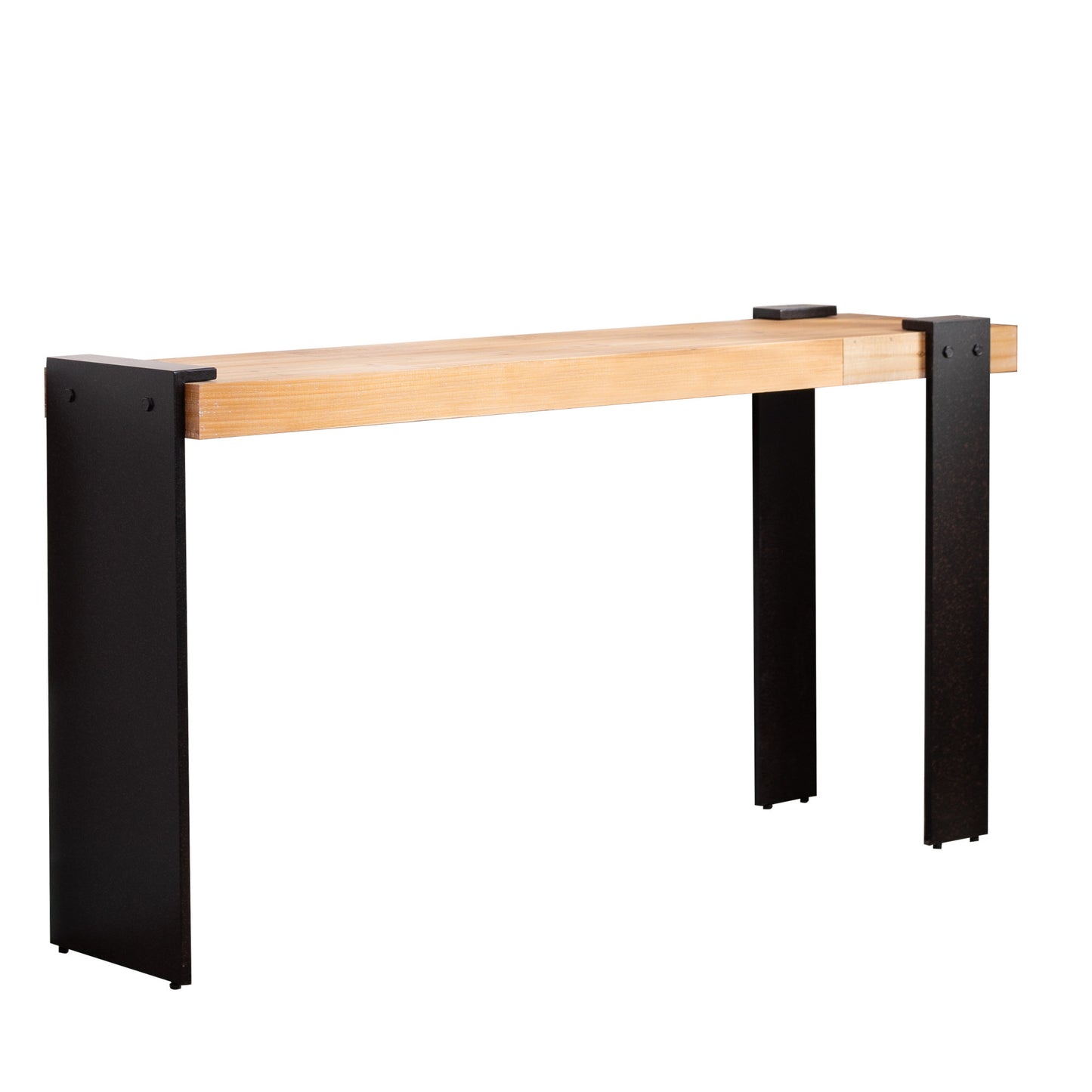 GOMYHOME 60" Industrial Console Table, Engineered Wood Top & Metal Legs Entryway Table