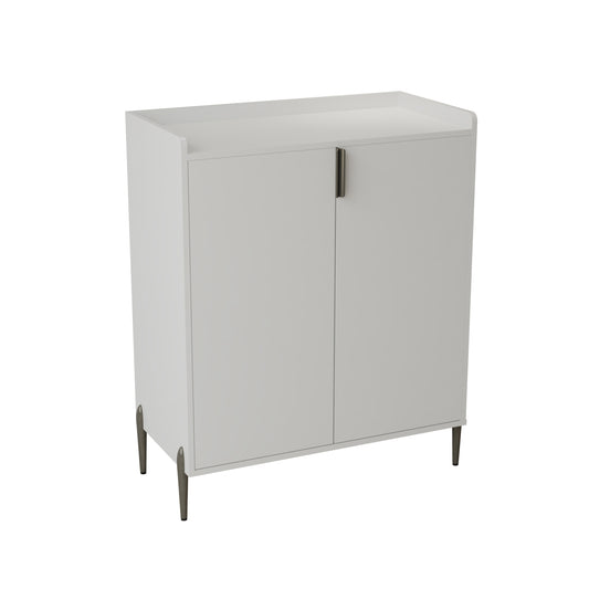 GOMYHOME 2 doors home wine bar cabinet with wine rack & adjustable storage shelf, modern