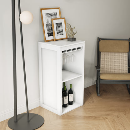 GOMYHOME WHITE color modular wine bar Cabinet with Storage Shelves with Hutch for Dining Room