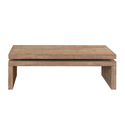 GOMYHOME 47.6" Modern Rectangle Coffee Table, Wood 2-Tier Living Room Cocktail Table