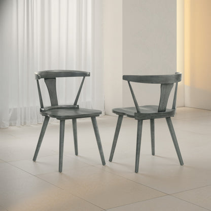 GOMYHOME Set of 2 Rustic Farmhouse Dining Chairs, Solid Wood Side Chairs for Kitchen & Dining