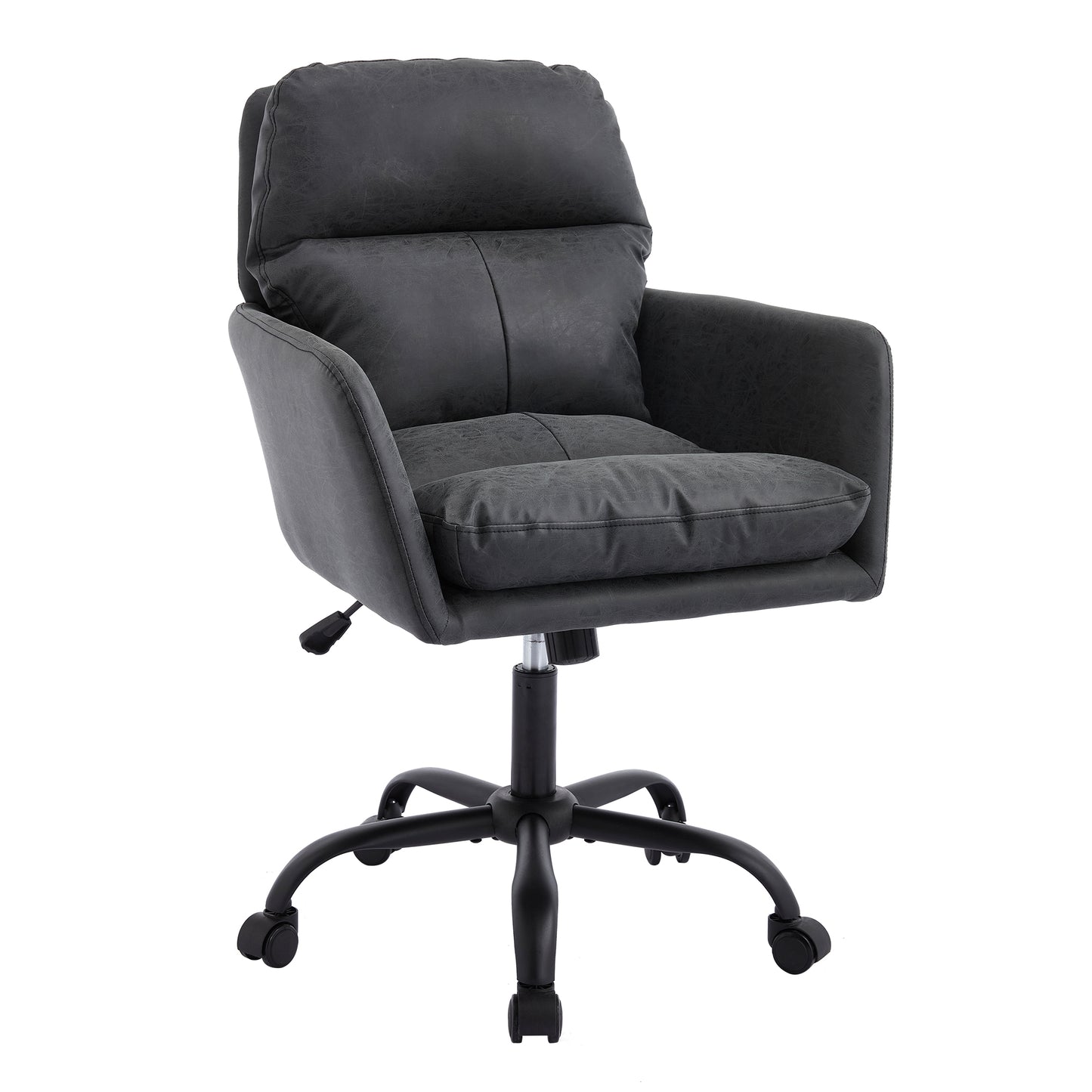 GOMYHOME Artificial leather, PU leather, black base, adjustable in height, suitable for