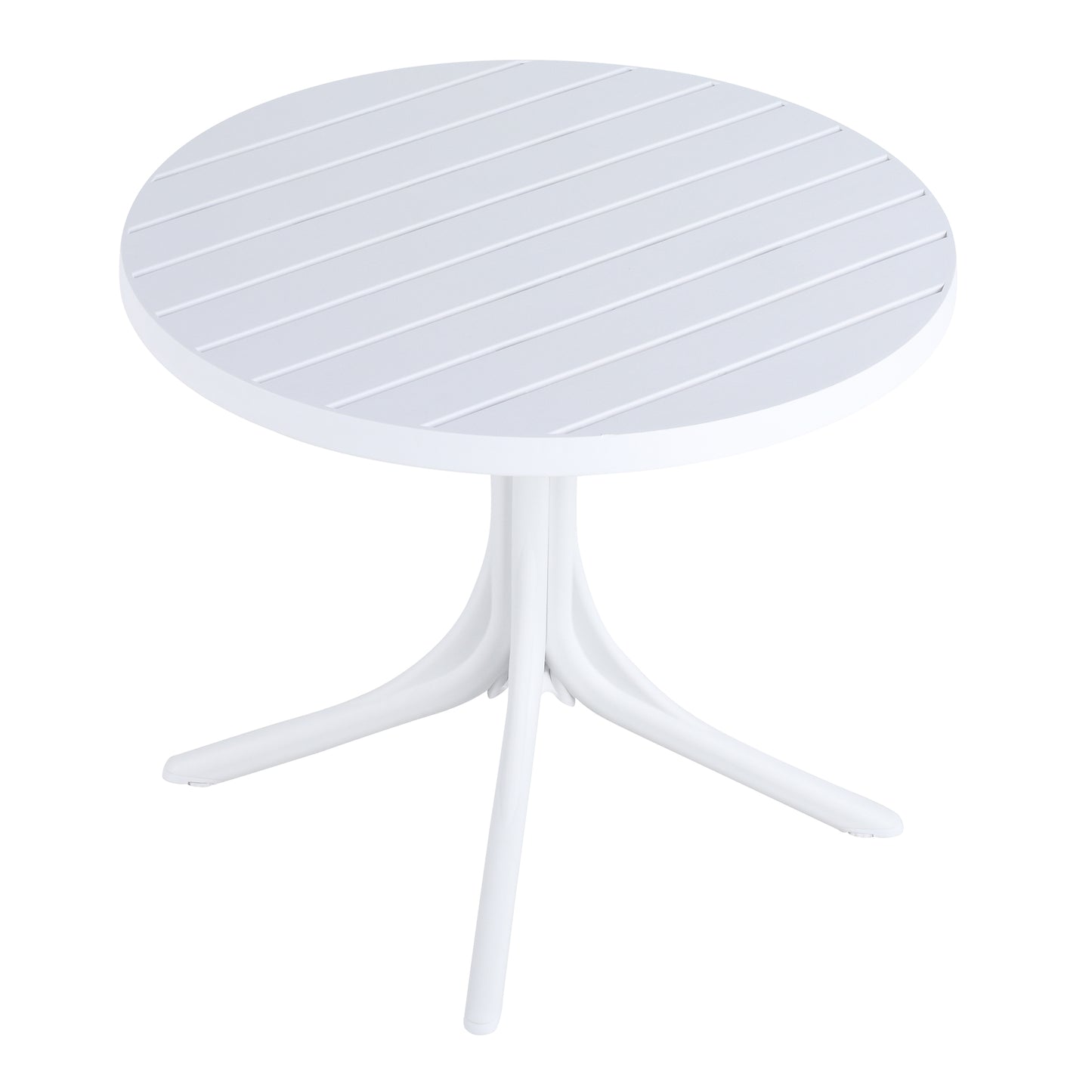 GOMYHOME Summer 36-Inch White Round Indoor/Outdoor Dining Table for Patio