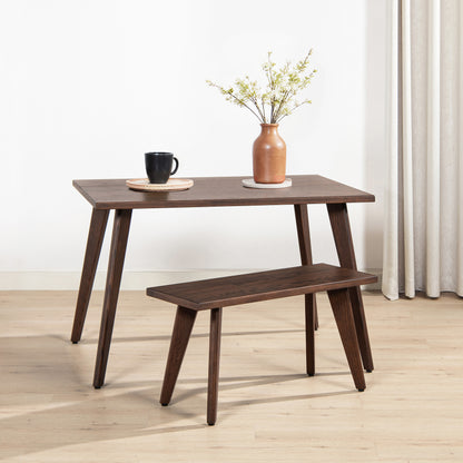 GOMYHOME 33.5" Dining Table for dining room Dark Brown Wood for dining room
