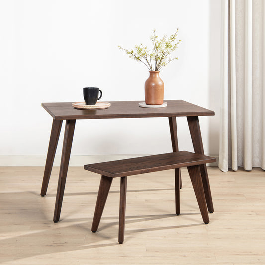 GOMYHOME 33.5" Dining Table for dining room Dark Brown Wood for dining room