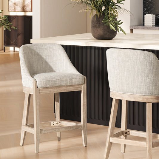 GOMYHOME Polyester Blend 20.5" Bar Stool Set for dining room Gray for dining room