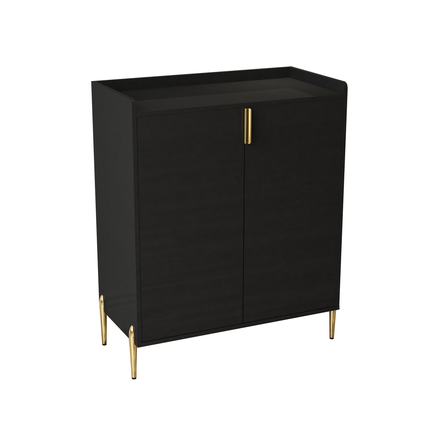 GOMYHOME 2 doors home wine bar cabinet with wine rack & adjustable storage shelf, modern