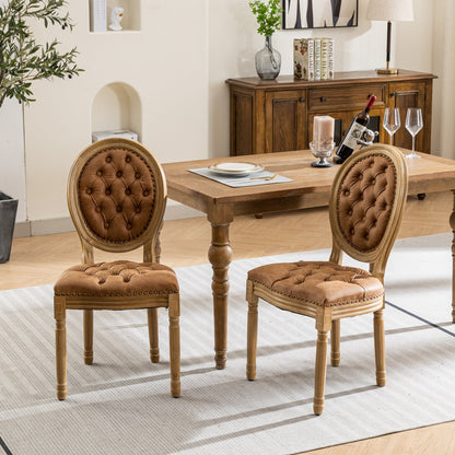 GOMYHOME Orange Set Of 2 Modern Upholstered Dining Chairs