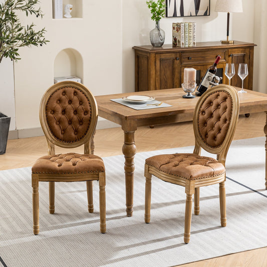 GOMYHOME Orange Set Of 2 Modern Upholstered Dining Chairs