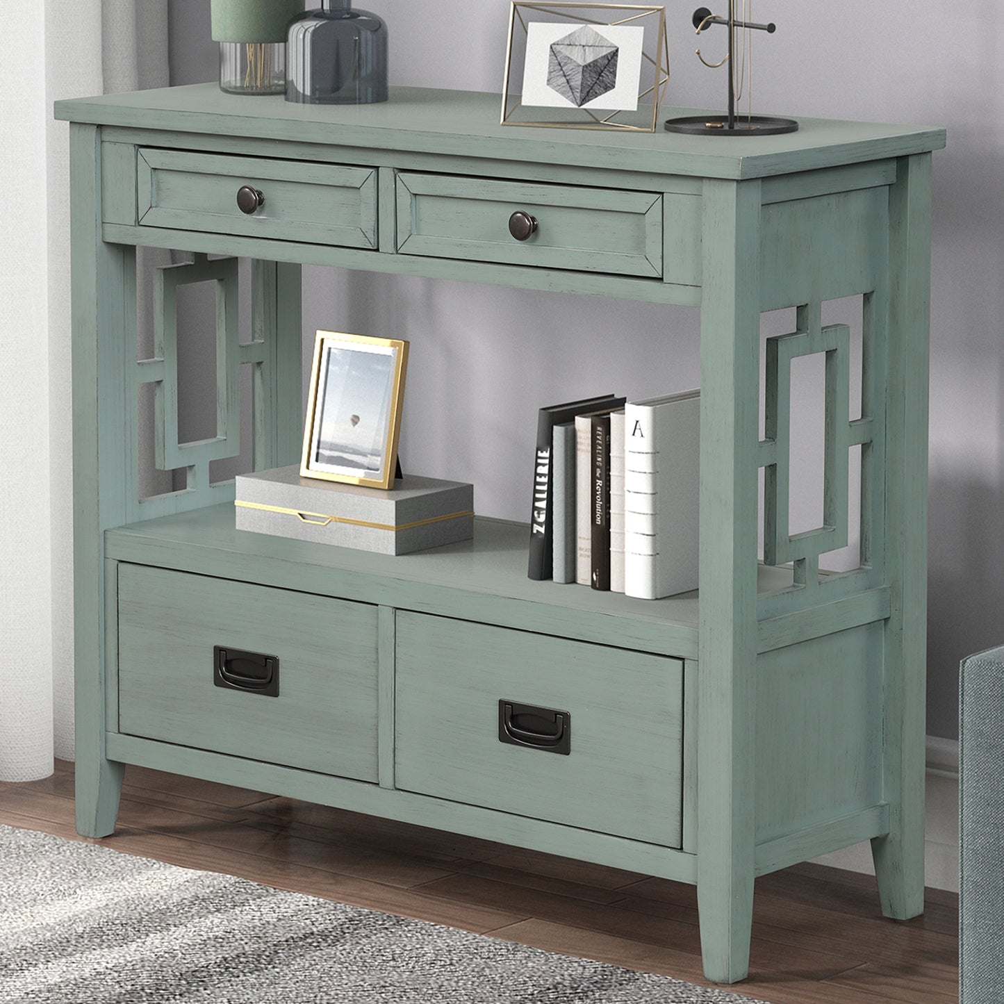 GOMYHOME Blue Side Table for Living Room for Everyday Living and Small Spaces