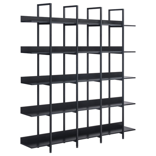 GOMYHOME 5 Tier Bookcase Home Office Open Bookshelf, Vintage Industrial Style Shelf