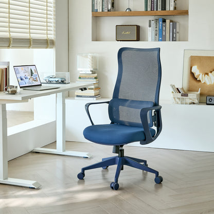 GOMYHOME Blue Ergonomic Mesh Office Chair with Adjustable Lumbar Support