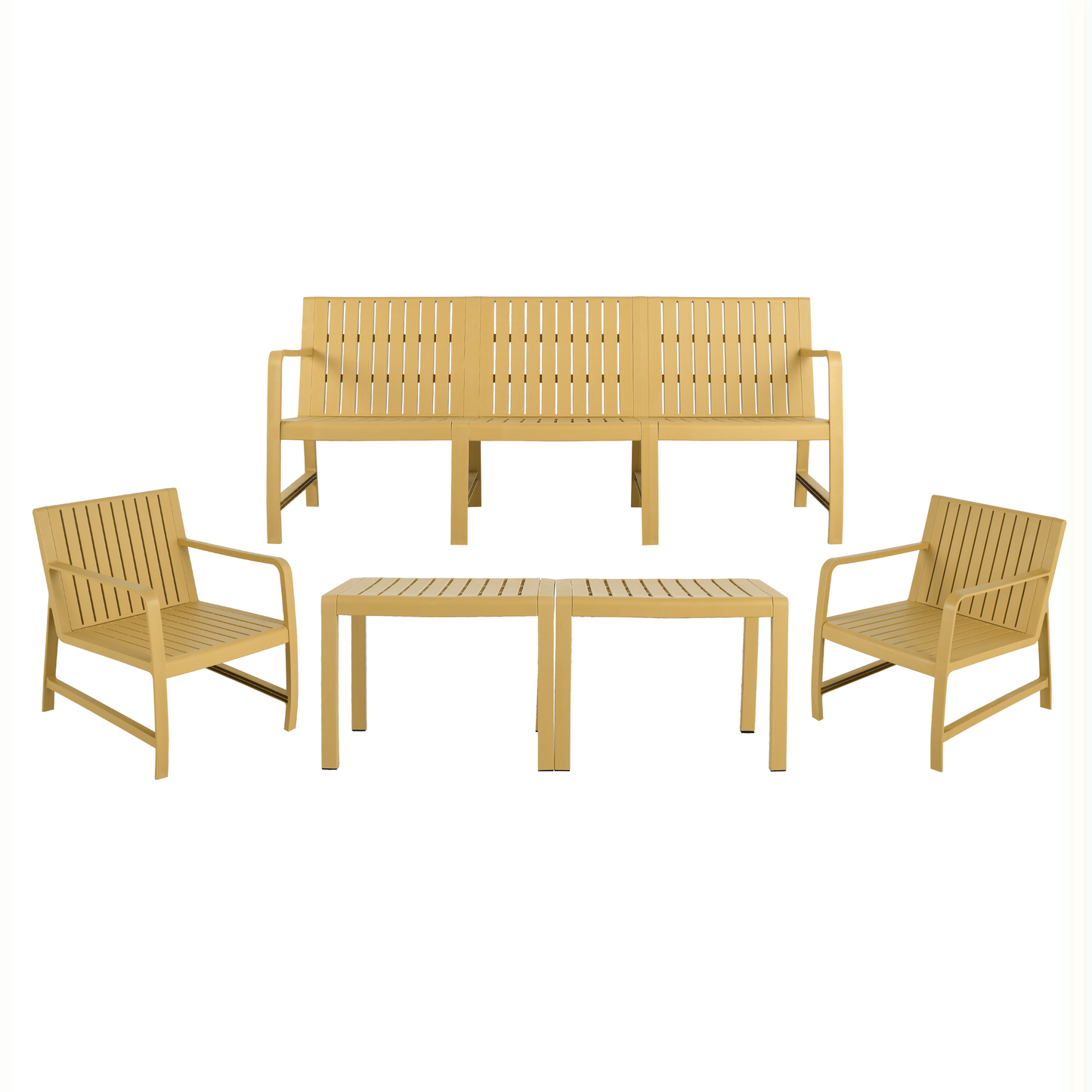 GOMYHOME Summer Yellow 5-Piece Indoor/Outdoor Conversation Sofa Set