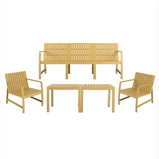 GOMYHOME Summer Yellow 5-Piece Indoor/Outdoor Conversation Sofa Set