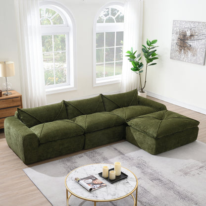 GOMYHOME [VIDEO]116'' Fully Compressed Sofa with High Density Foam, Integrated Backrest&Seat