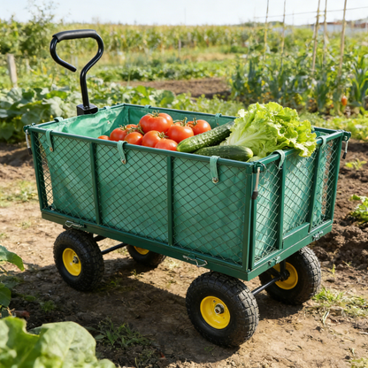 GOMYHOME Flower Cart Garden Flower Cart Is Easier to Transport Firewood (green+cloth Bag)