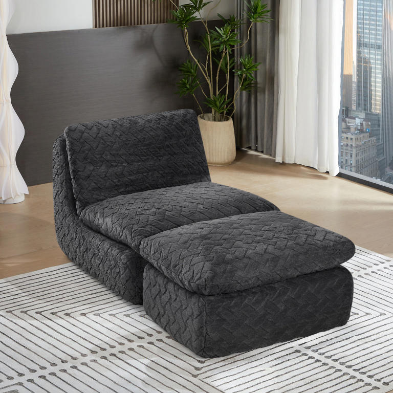 GOMYHOME Liyasi Compression Swivel Sofa Chair with Matching Ottoman