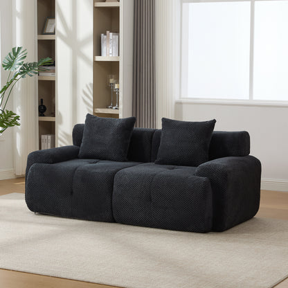 GOMYHOME 73-Inch Charcoal Modular Sectional Sofa with Convertible Layout