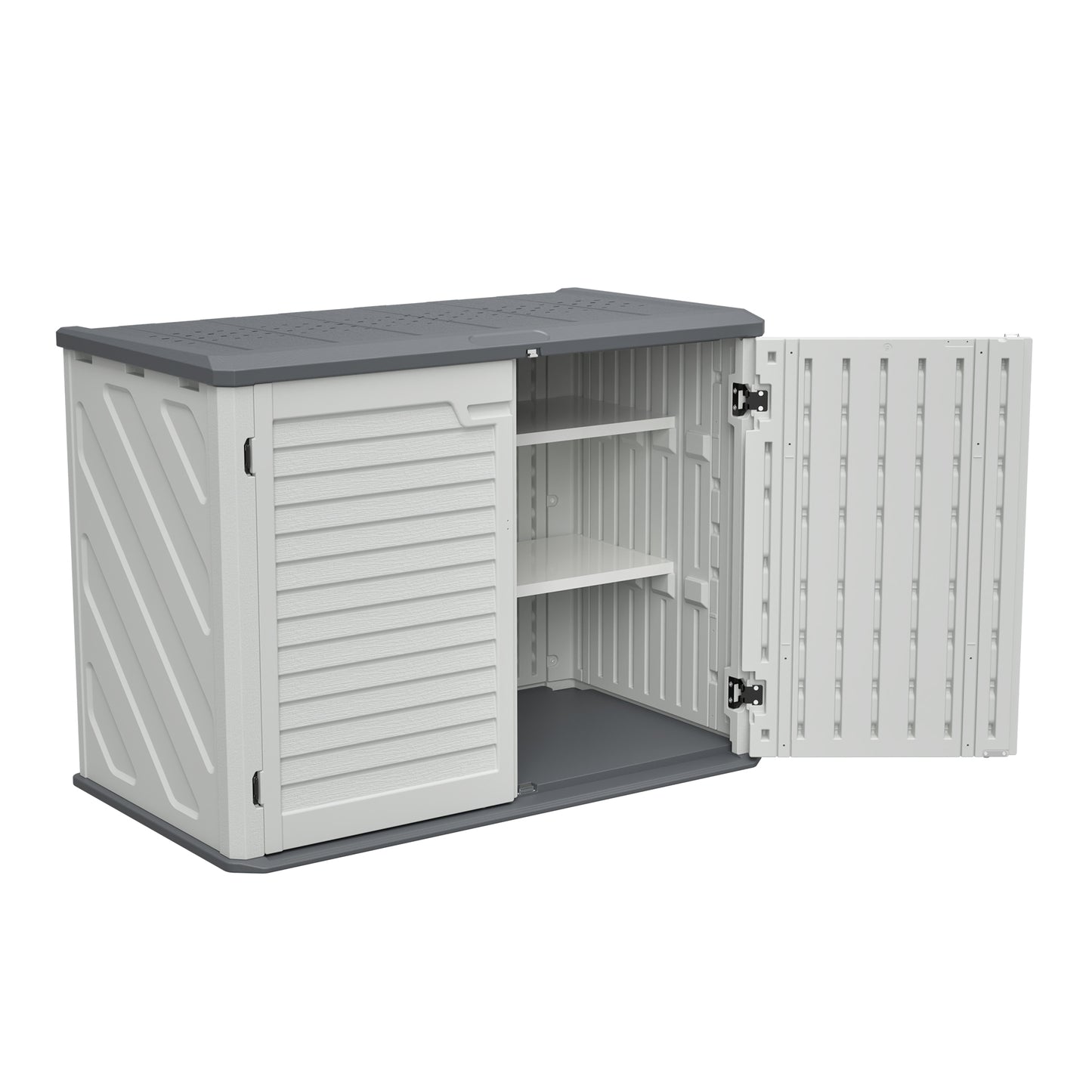 GOMYHOME Horizontal Storage Shed with Removable Shelf, Large Lockable Outdoor Storage