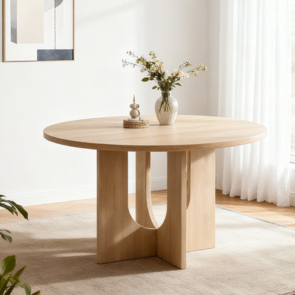 GOMYHOME light oak light oak 47.3-inch round dining table for 4 for dining room and kitchen