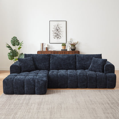 GOMYHOME Chenille L-Shape Luxury Sectional Oversized Sofa,Mnimalist Design,Comfy Sleeper Couch for Living Room,Apartment&Reception Spaces,No Assembly Required