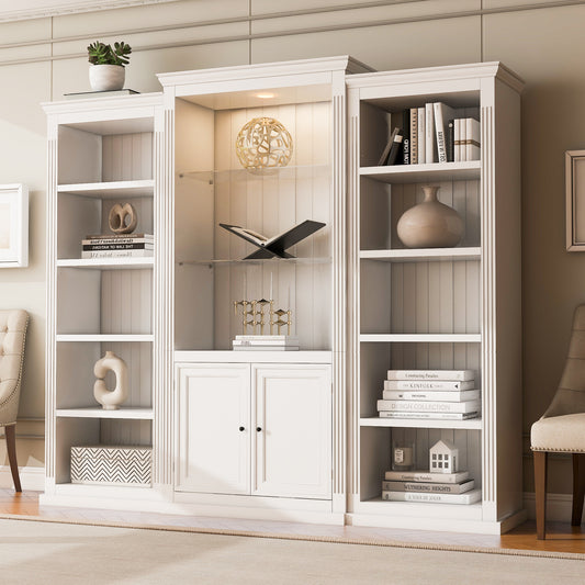 GOMYHOME White Storage Cabinet Set of 4 for Organized Homes with Practical Modern Style