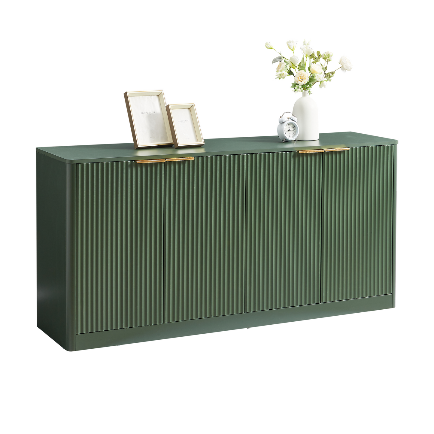 GOMYHOME 59-inch modern wavy sideboard, curved contour design storage cabinet, 4-door