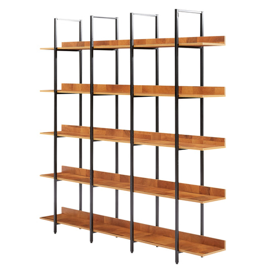 GOMYHOME 5 Tier Bookcase Home Office Open Bookshelf, Vintage Industrial Style Shelf, MDF