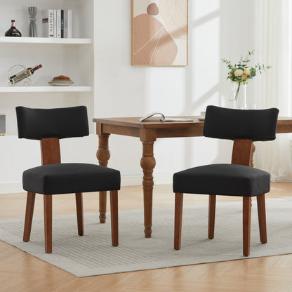 GOMYHOME Black Set Of 2 Modern Upholstered Dining Chairs