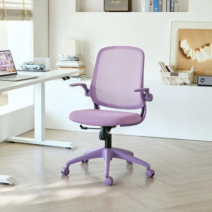 GOMYHOME Purple Ergonomic Mesh Office Chair with Flip-Up Arms and Lumbar Support