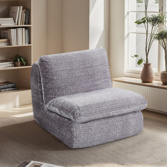GOMYHOME Oversized Modular Armless Chair, Plush Boucle Deep-Seated Accent Slipper, Mauve Gray