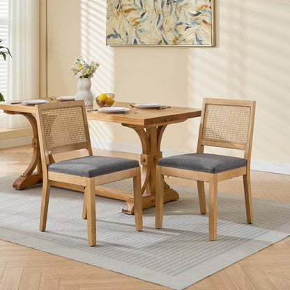 GOMYHOME Gray Set Of 2 Modern Upholstered Dining Chairs