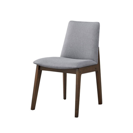 GOMYHOME Kaela Light Gray Fabric & Walnut Finish Side Chair(Set of 2)