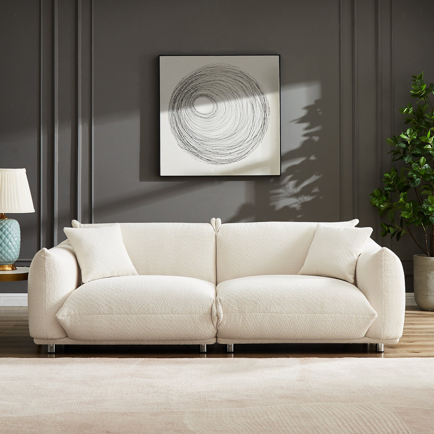 GOMYHOME Modern Upholstered Sofa, Comfortable Couch for Living Room Apartment