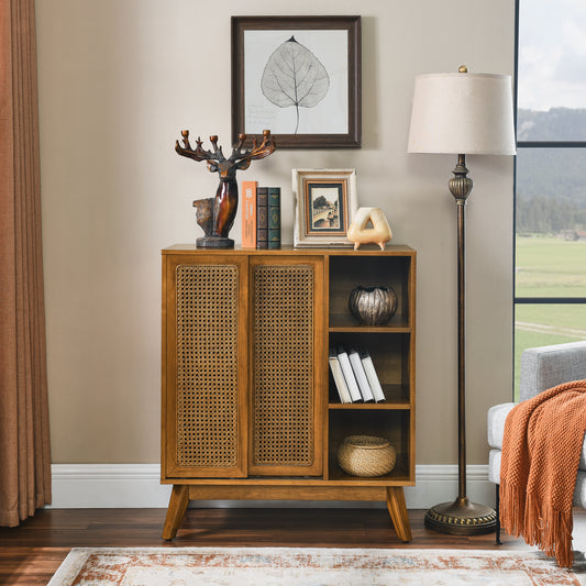 GOMYHOME walnut sideboard cabinet for modern home storage