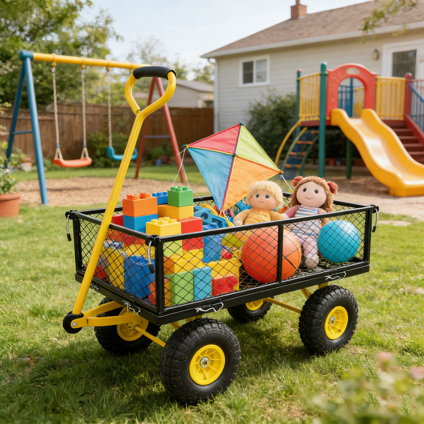 GOMYHOME Wagon Cart Garden Cart Trucks Make It Easier to Transport Firewood