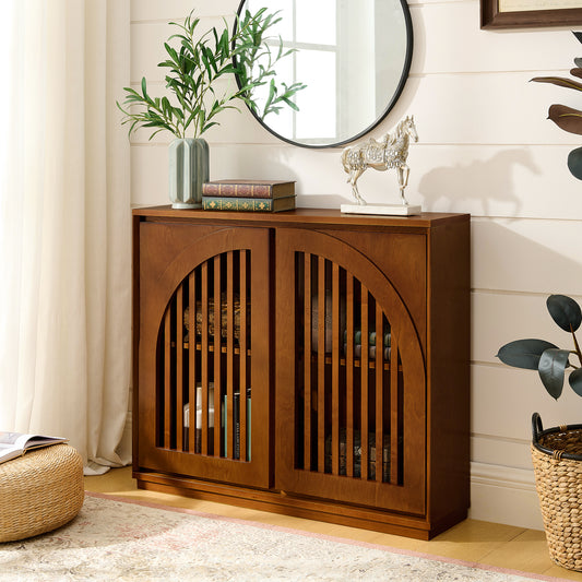 GOMYHOME walnut sideboard cabinet for modern home storage