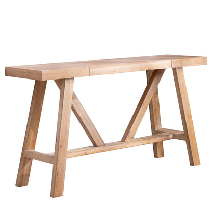 GOMYHOME 58.5" Farmhouse A-Frame Console Table, Wood Entryway Sofa Table