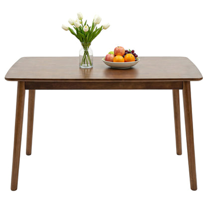 GOMYHOME Solid Wood Dining Table, 47'' Rectangular Dining Table, Mid Century Modern Kitchen Table with Rounded Corners, Easy to Assemble, Small Dining Table for Dining Room, Kitchen, Living Room (Walnut)