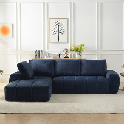 GOMYHOME Dark Blue Sofa for living room faux fur for living room
