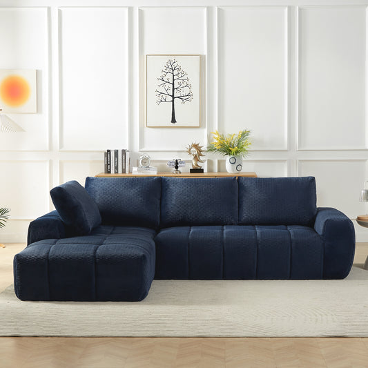 GOMYHOME Dark Blue Sofa for living room faux fur for living room
