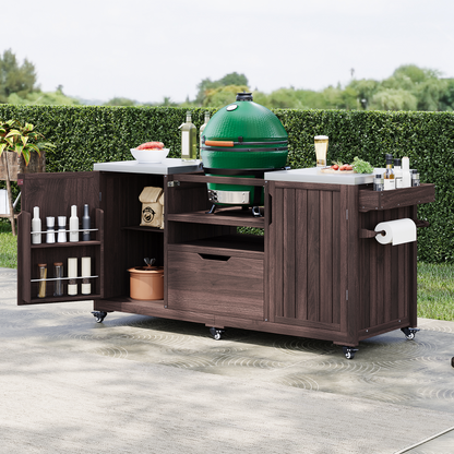 GOMYHOME Brown Storage Cart for Kitchen for Everyday Living and Small Spaces