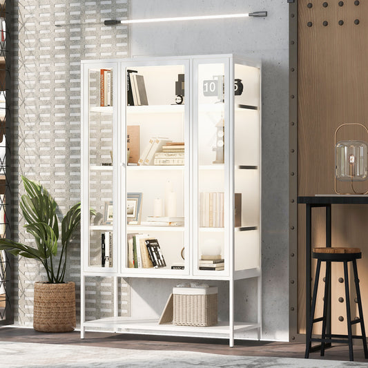 GOMYHOME White Storage Cabinet Set of 2 for Organized Homes with Practical Modern Style