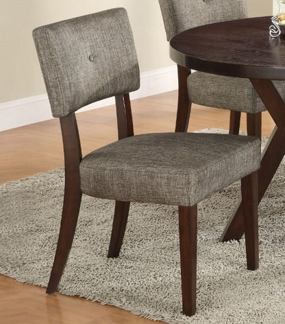 GOMYHOME Drake Gray Fabric & Espresso Finish Side Chair (Set of 2), 20"W x 20"D x 36"H