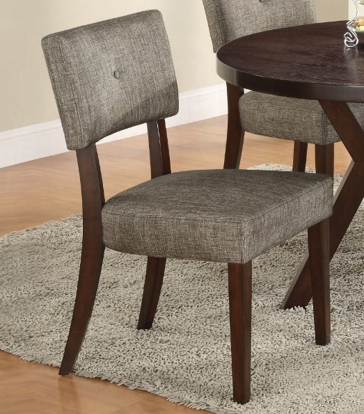 GOMYHOME Drake Gray Fabric & Espresso Finish Side Chair (Set of 2), 20"W x 20"D x 36"H